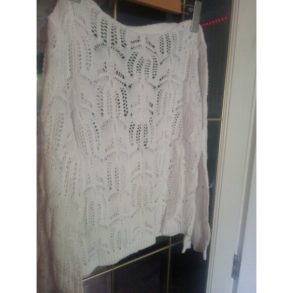Cleo White Crochet Cardigan Cover Up NWT Size S Cotton Boho Beach Layer - Picture 1 of 7